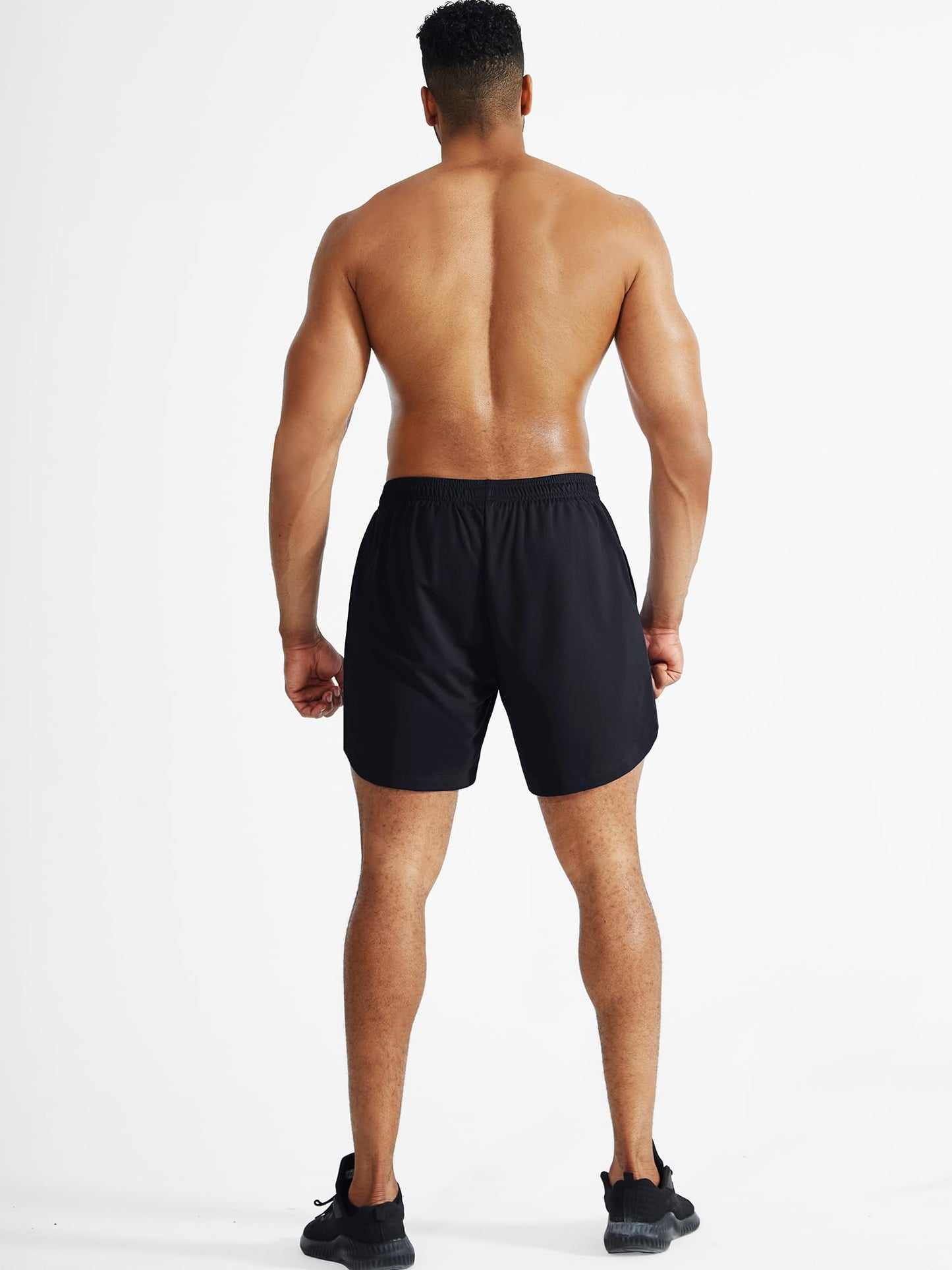 Cadmus Men's 2 in 1 Running Shorts with Liner,Dry Fit Workout Shorts with Pockets,1070,2 Pack,Black/Red,XL