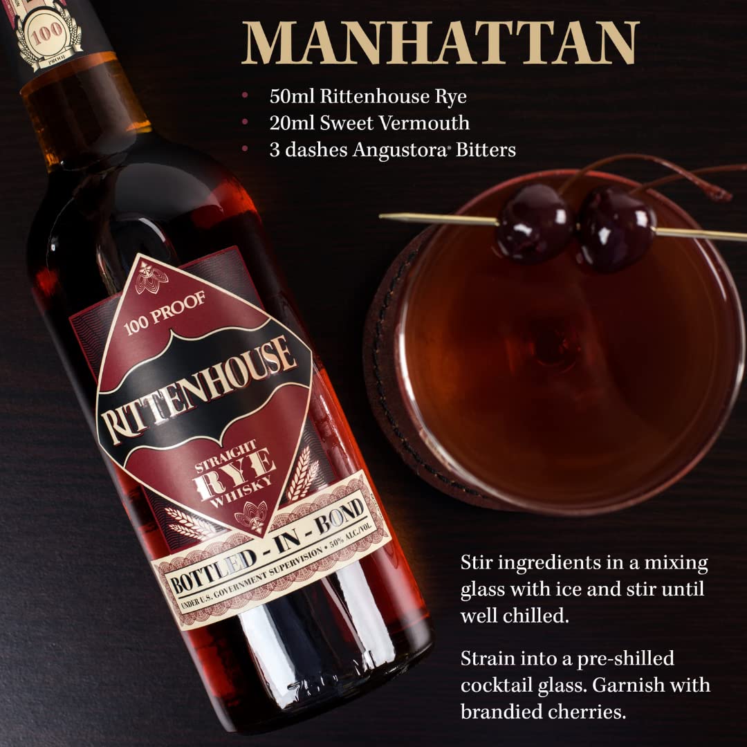 - Rittenhouse Straight Rye Whisky | Bottled-In-Bond | 70cl | 50% ABV -