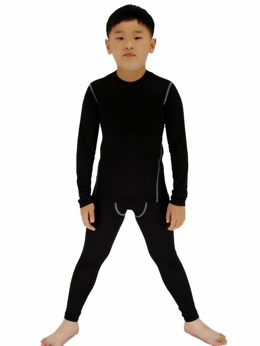 - LANBAOSI Kids Boys Ski Base Layer Set | Thermal Underwear Set | Long Sleeve Top and Leggings -