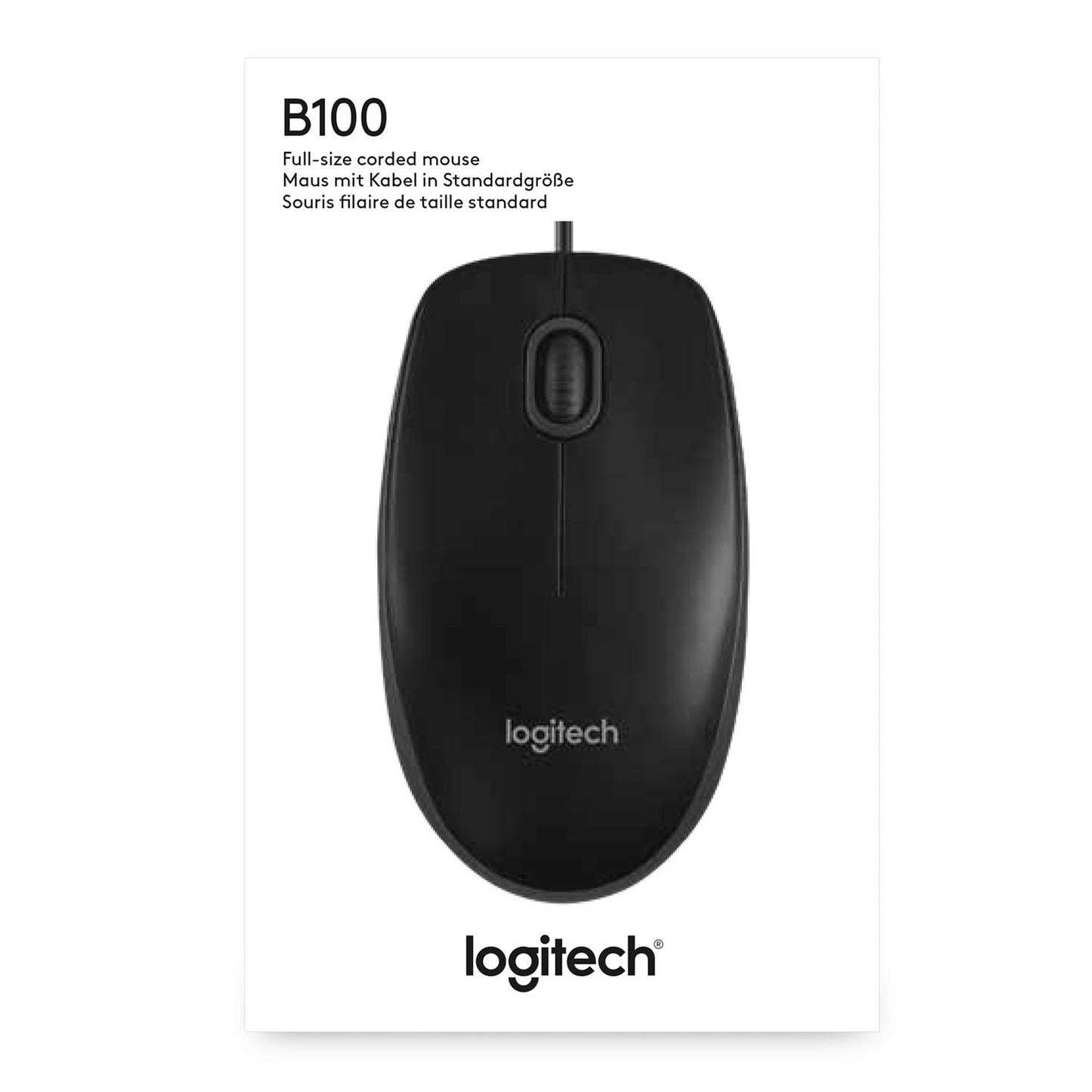 - Logitech B100 Wired USB Mouse | 3-Buttons | Optical Tracking -