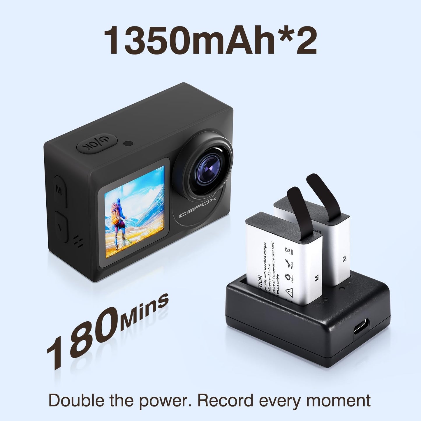 - icefox Action Camera | 4K Underwater Camera | External Microphone | Waterproof 40M | Ultra HD 20MP Camera -