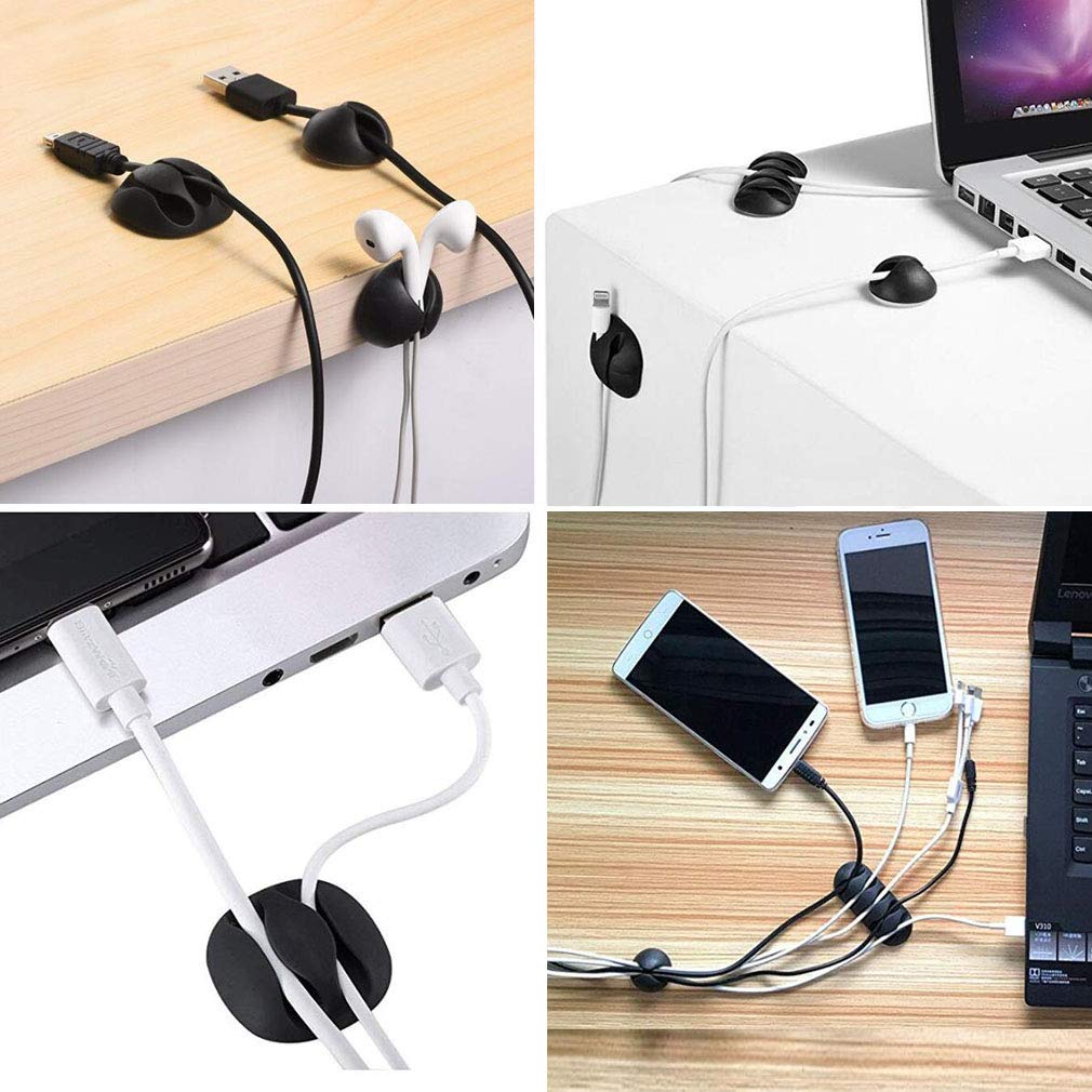 - URAQT Cable Clips Holders 20 Pcs Cable Tidy Clips Management - Desktop Cord Holder -