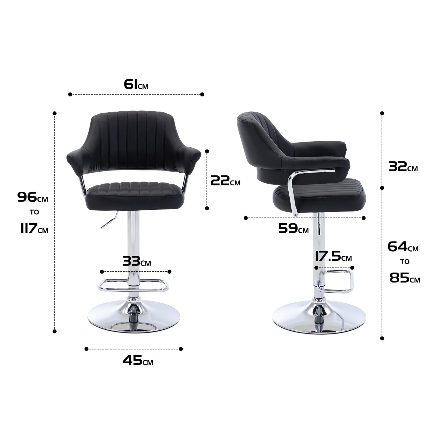 - HNNHOME Modern Emper Padded Swivel Faux Leather | Breakfast Kitchen Bar Stool -