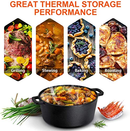 - Overmont 2 in 1 Cast Iron Dutch Oven | Cookbook -