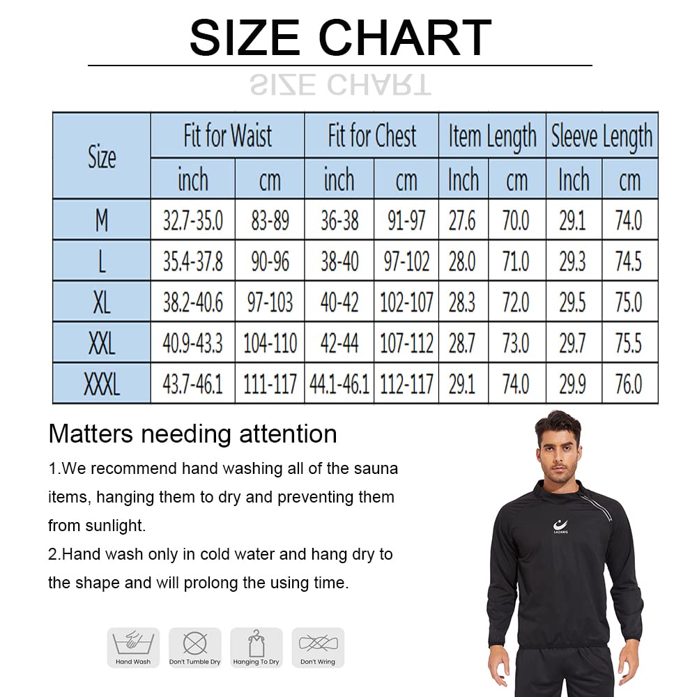 - LAZAWG Sauna Jacket | Long Sleeves | Short Side Zip | Sauna Suit -