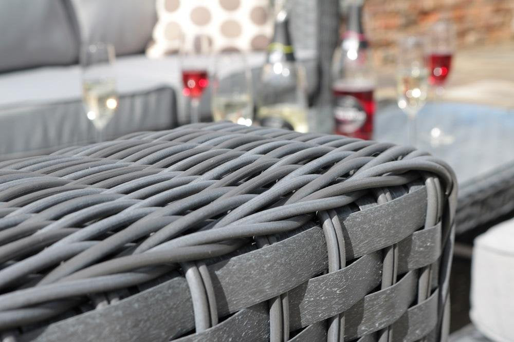 - YAKOE 50020 Papaver Conservatory Modular 9 Seater Rattan Corner Garden Sofa Furniture Set - Grey