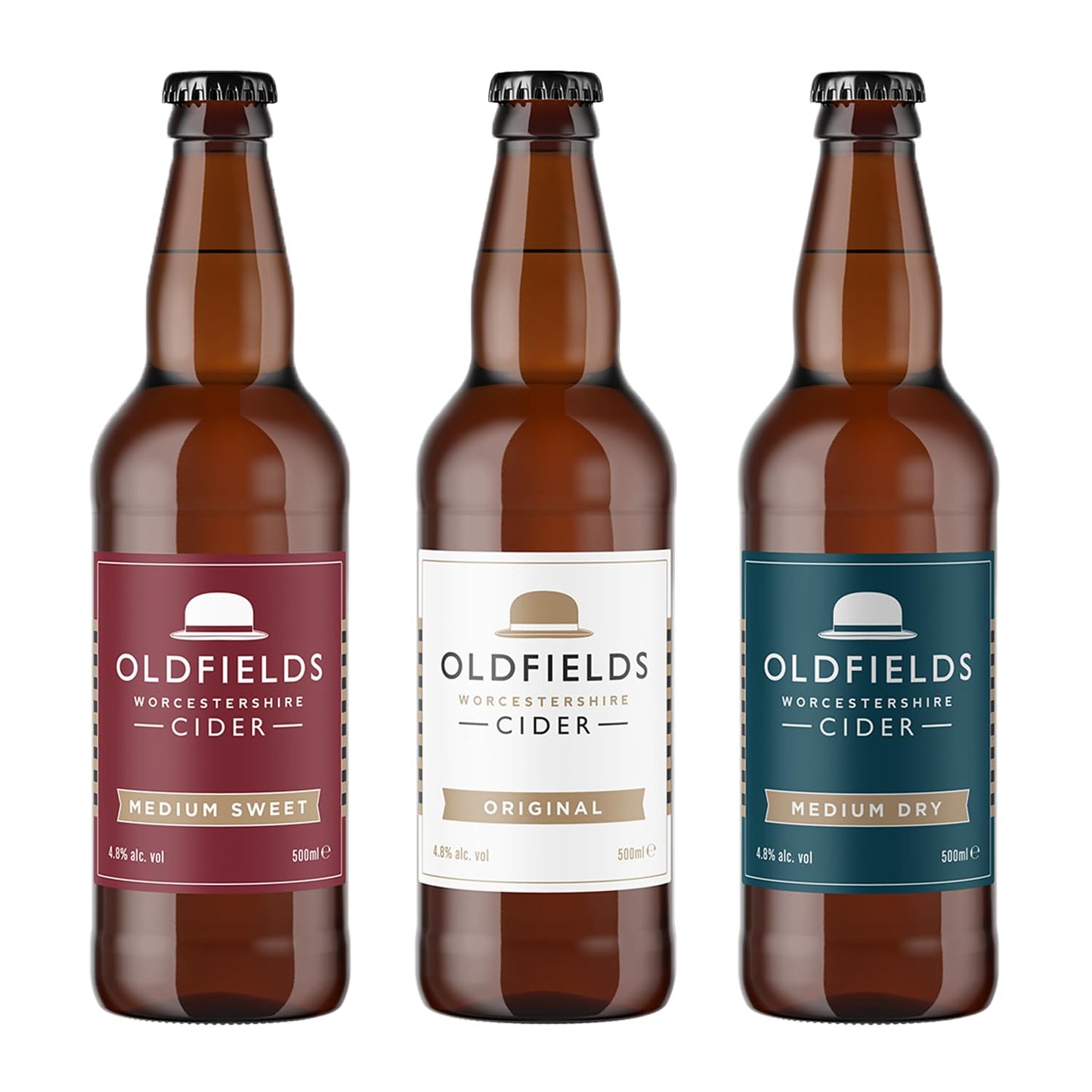 - Hobsons Oldfields Premium English Mixed Cider Selection Pack - Case of 12 x 500ml Bottles -