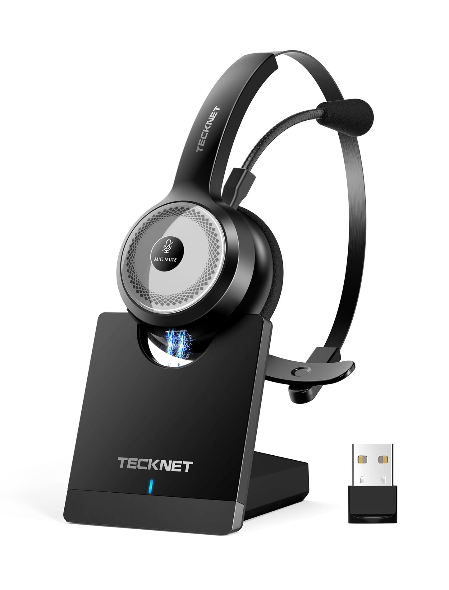 - TECKNET Wireless Headset with Microphone | Noise Cancelling | Bluetooth Headphones -