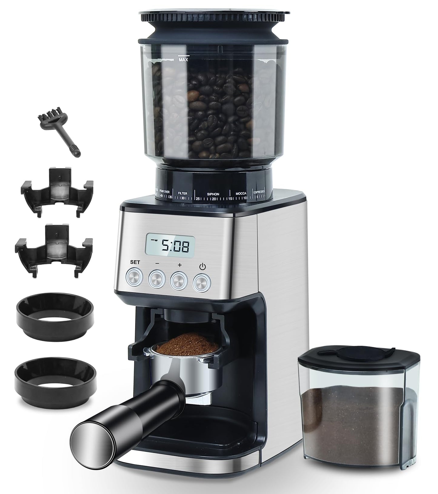 - Homtone Coffee Grinder Electric Conical Burr | Adjustable Coffee Grinder | 51 Precise Settings -
