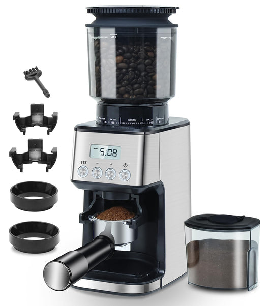 - Homtone Coffee Grinder Electric Conical Burr | Adjustable Coffee Grinder | 51 Precise Settings -