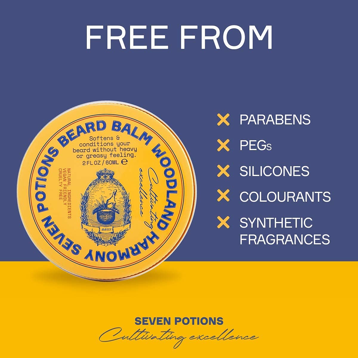 - Seven Potions Soft Beard Balm for Men | Conditioning Beard Softener -