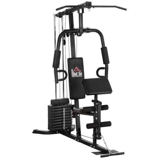 - HOMCOM Multi Gym with Weights | Multifunction Home Gym Machine | 45kg Weight Stack -