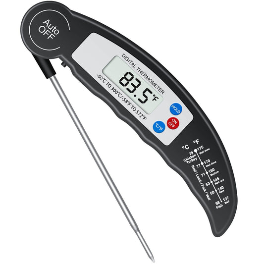 - flintronic Food Thermometer | Digital Instant Read Meat High Accuracy Foldable Long Probe Food Cooking Thermometer with °F/°C, Auto On/Off Cooking Thermometer -