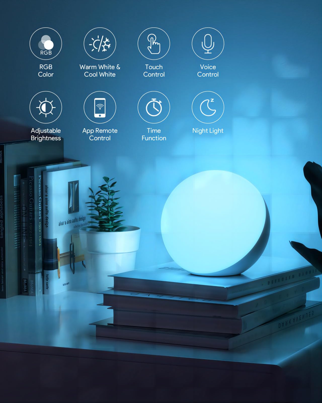 - Smart Table Lamp | Dimmable Desk Lamp | App/Voice Control -