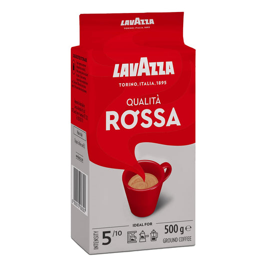 - Lavazza Qualità Rossa | Ground Coffee Espresso | Arabica and Robusta Medium Roast 500 g Pack -
