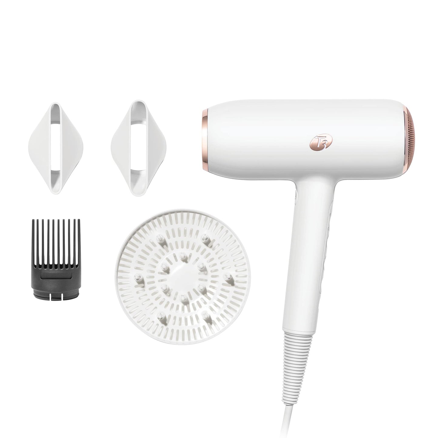 - T3 | Featherweight StyleMax Professional Ionic Hair Dryer | Custom Heat Automation & 4 Attachments, Fast Drying -
