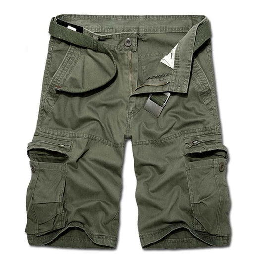 AKARMY Men's Lightweight Cargo Shorts Utility Work Short Outdoor Cotton Twill Shorts with 8 Pockets K038 ArmyGreen