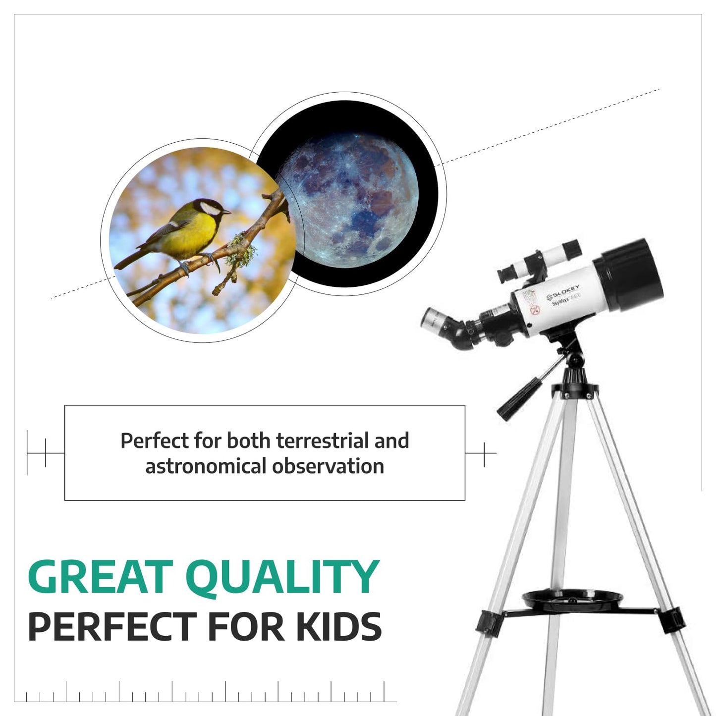 - Slokey Astronomy Telescope 40070-16x-120x Travel Scope | 2 Eyepieces | 3x Barlow Lens -
