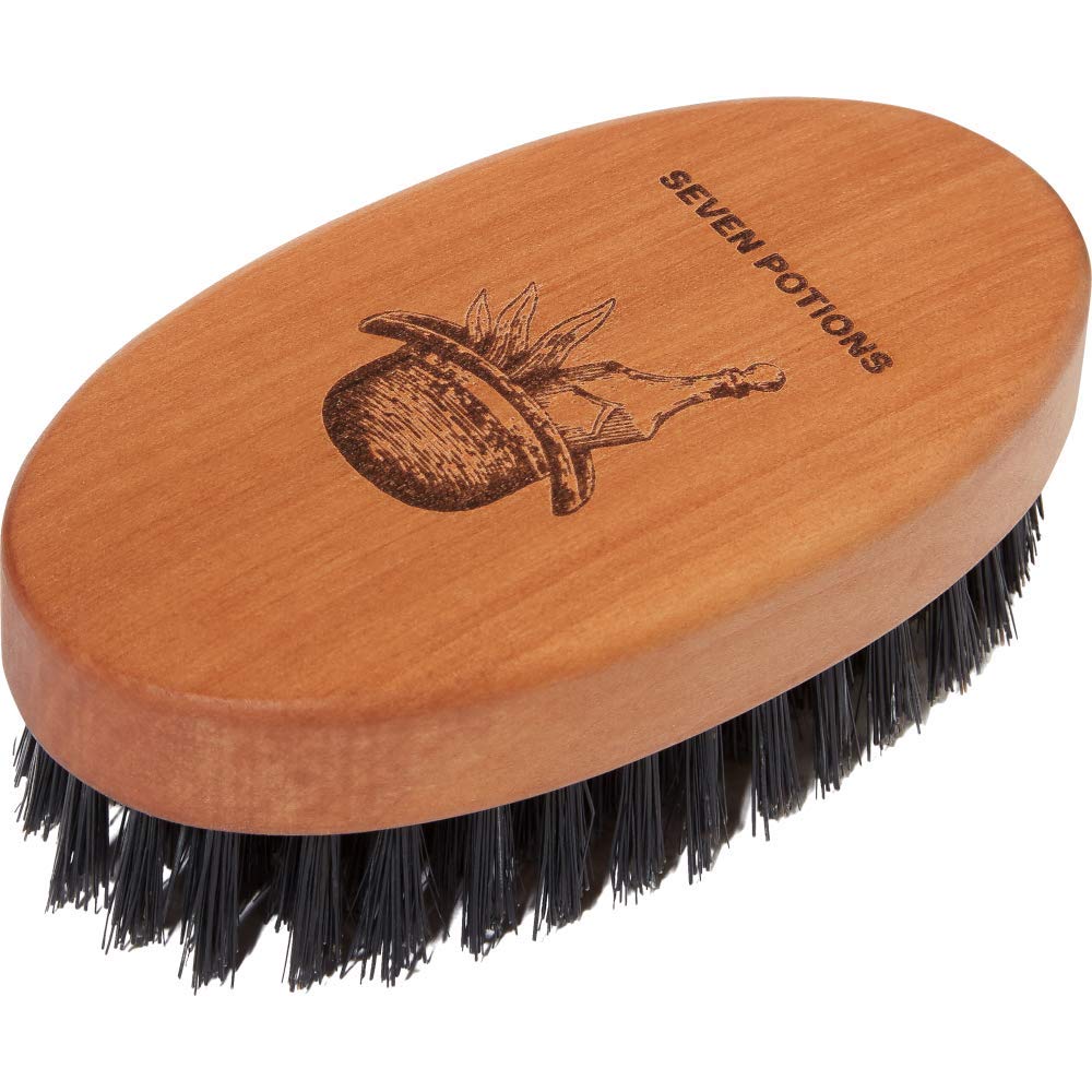 - Seven Potions Boar Bristle Beard Brush For Men | Made of Pear Wood with 100% First-Cut Boar Hair -
