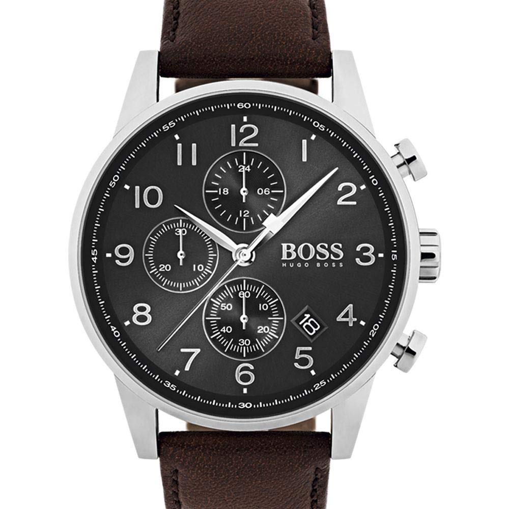 BOSS Chronograph Quartz Watch for Men with Brown Leather Strap - 1513494