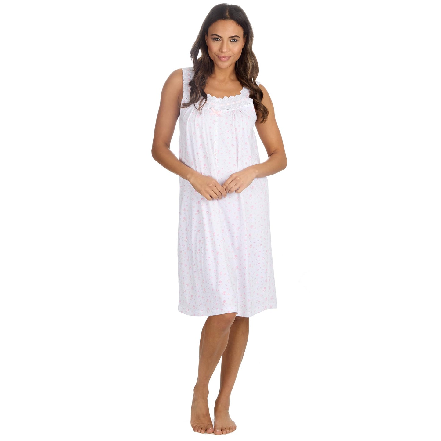 - INSIGNIA Womens Pack Of 2 Sleevless Pure Cotton Jersey Nightshirts Nighties -