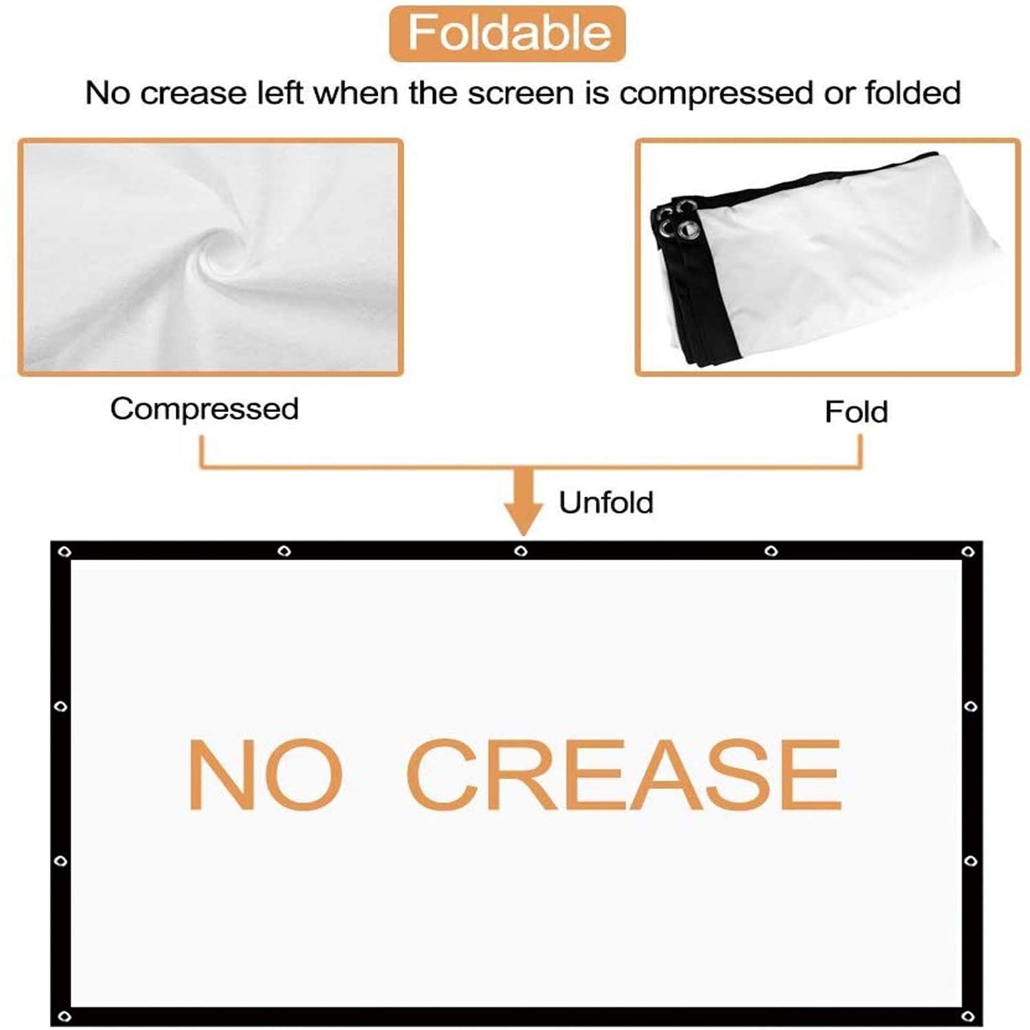 - OWill 100 inch Projector Screen | 16:9 HD Foldable for Home Theater -