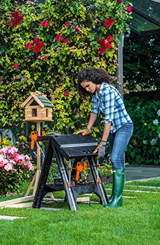 - Worx Pegasus WX051 Versatile Multi Function Folding Work Table & Sawhorse with Quick Clamps and Holding Pegs