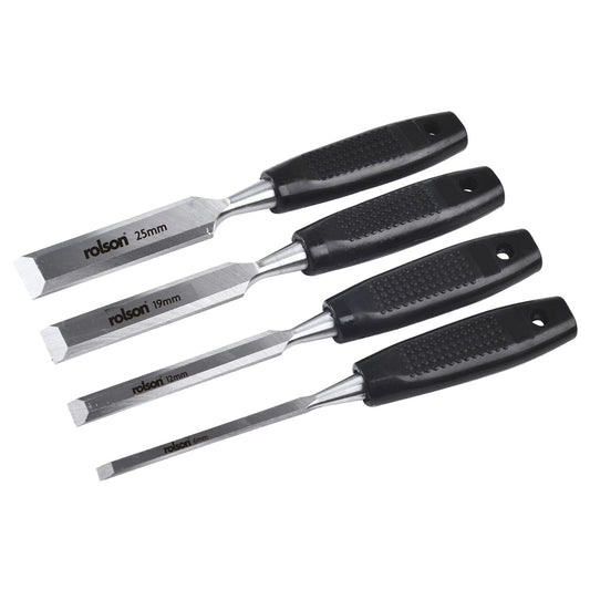 - Rolson 56159 | 4 pc Wood Chisel Set -