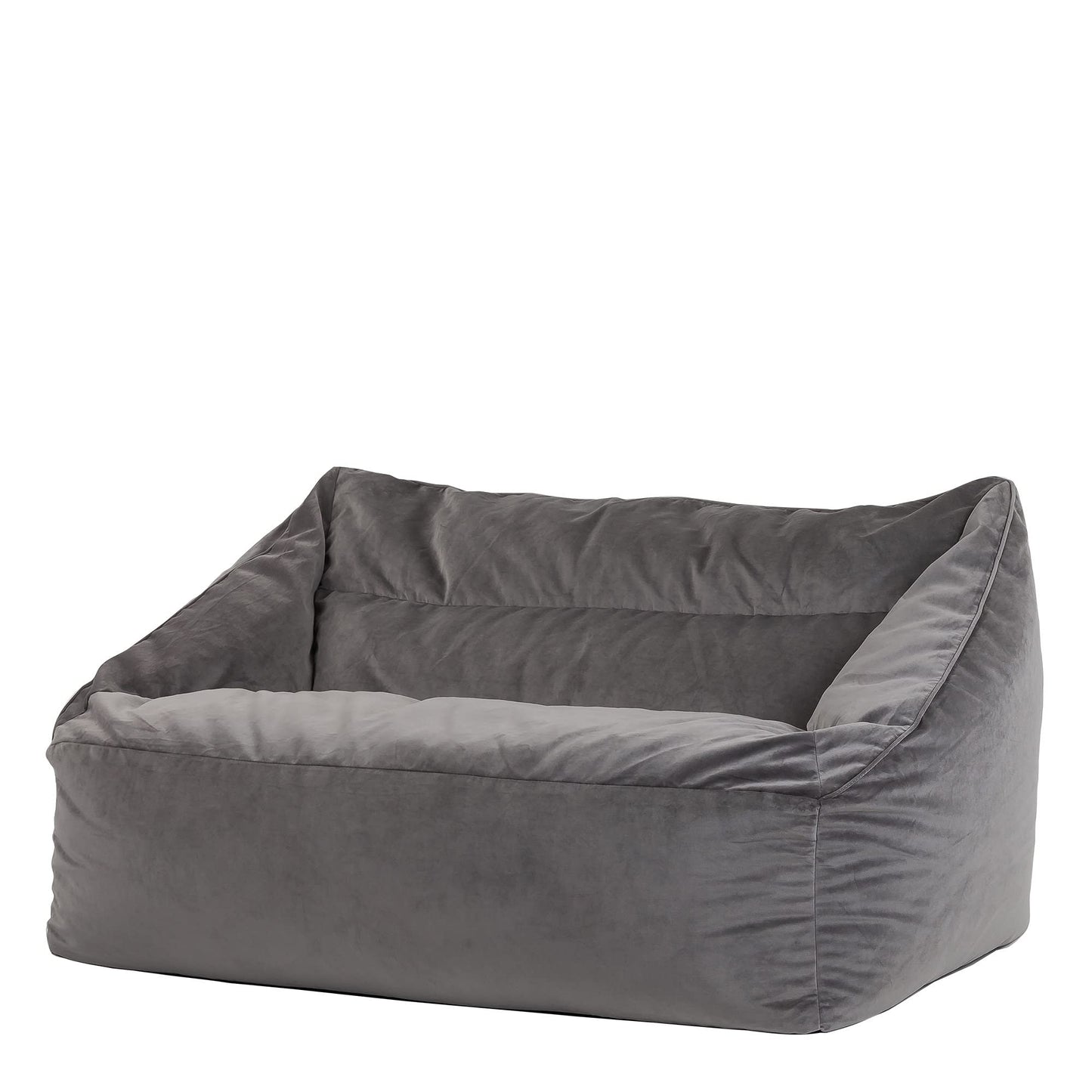 - icon Milano Bean Bag Sofa | Charcoal Grey | Giant Velvet Bean Bag Chair | Loveseat -