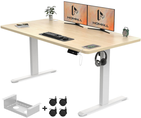 - Homall Electric Standing Desk | 140x70cm | Height Adjustable Desk | USB Charging -