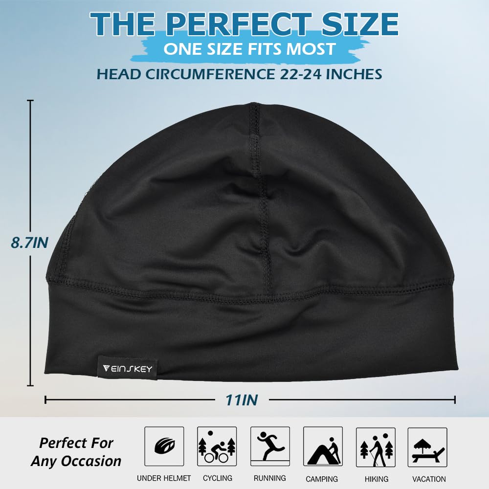 - EINSKEY Cooling Skull Cap Beanie Hat | 2-Pack Moisture Wicking Wave Cap -