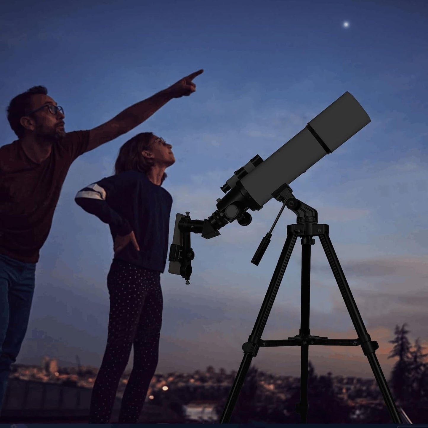 - Telescopes for Adults | 80mm Aperture 600mm Refractor Telescope | For Kids & Beginners -