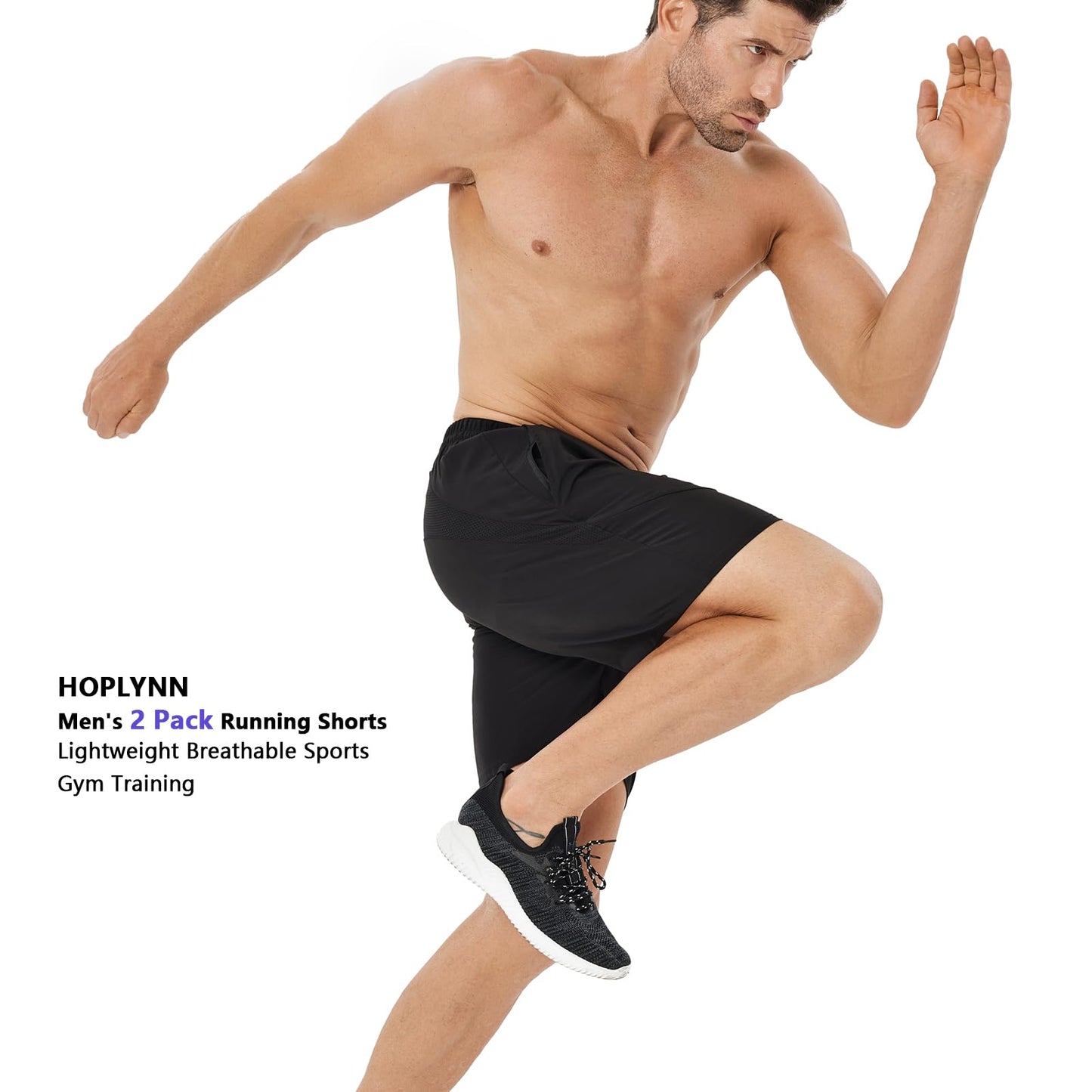 - HOPLYNN Men's 2 Pack Running Shorts | Lightweight Breathable Sports Gym Training Shorts -