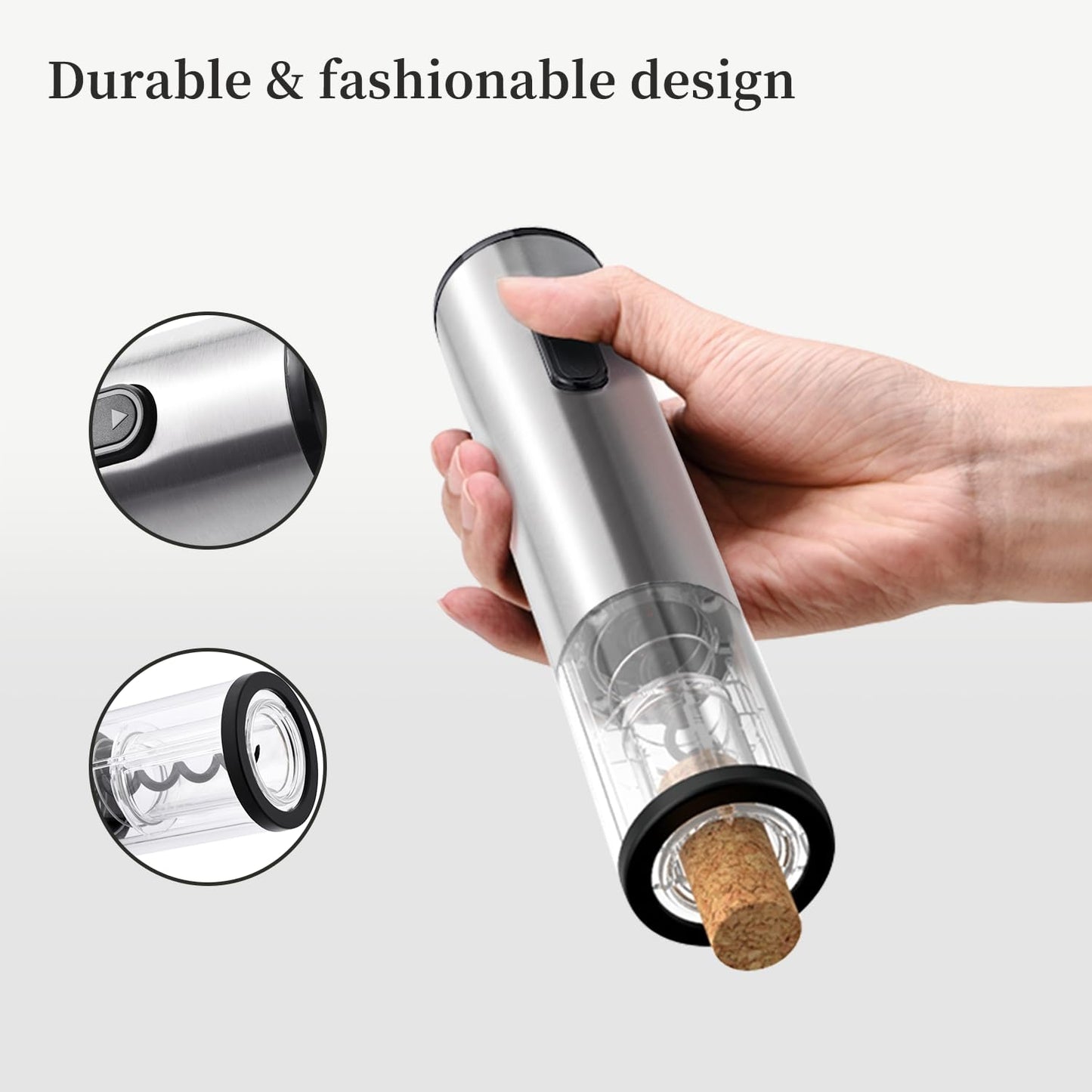 - ELMWAY Electric Wine Opener Electric Wine Bottle Corkscrew Opener | Foil Cutter Set -