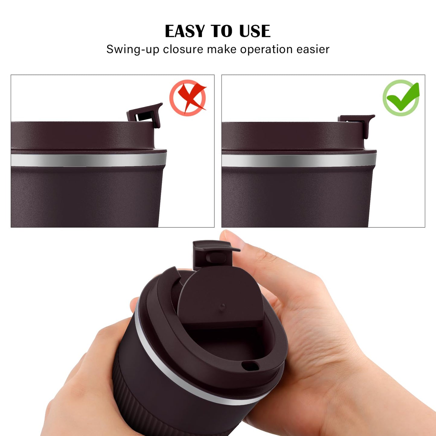 - MOMSIV Travel Mug | Insulated Coffee Cup | Leakproof Lid -