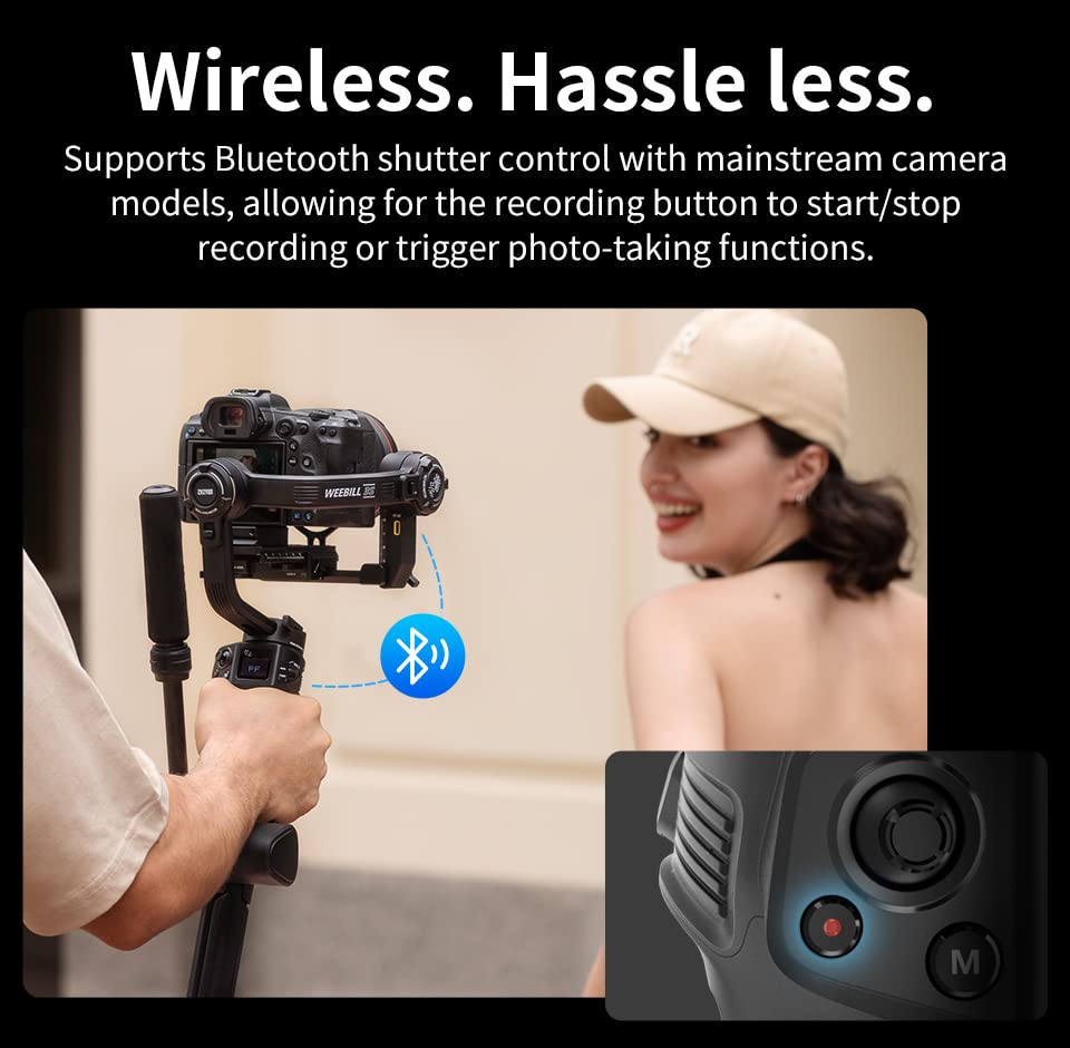 - ZHIYUN Weebill 3S Official 3-Axis Gimbal Stabilizer for Camera, Bluetooth, Native Vertical Shooting, Lightweight DSLR & Mirrorless Stabilizer with fill light for Canon/Sony/Panasonic/Nikon/Fujifilm