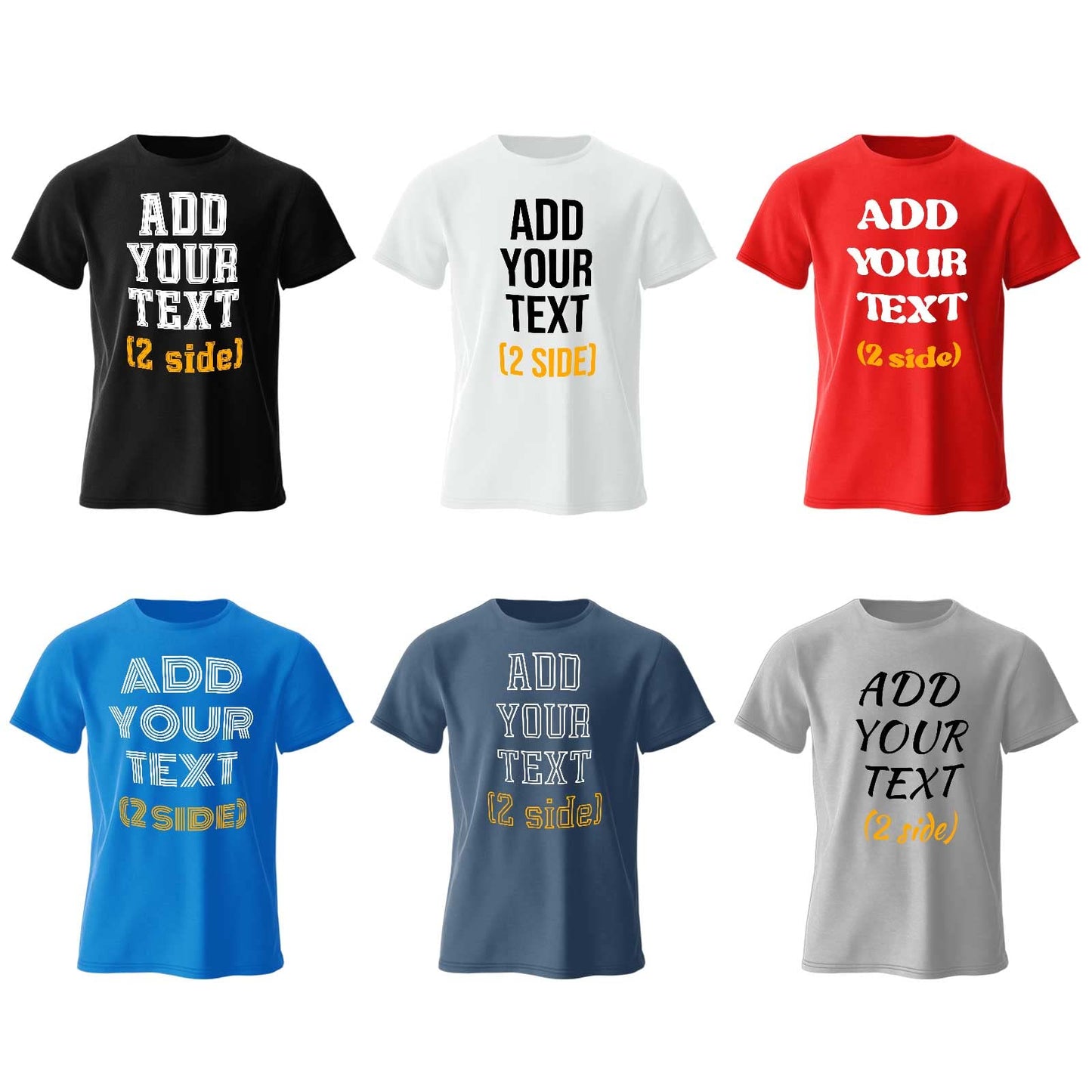 Custom T Shirt for Men Women Design Your Own Front Back Print Personalized T Shirts