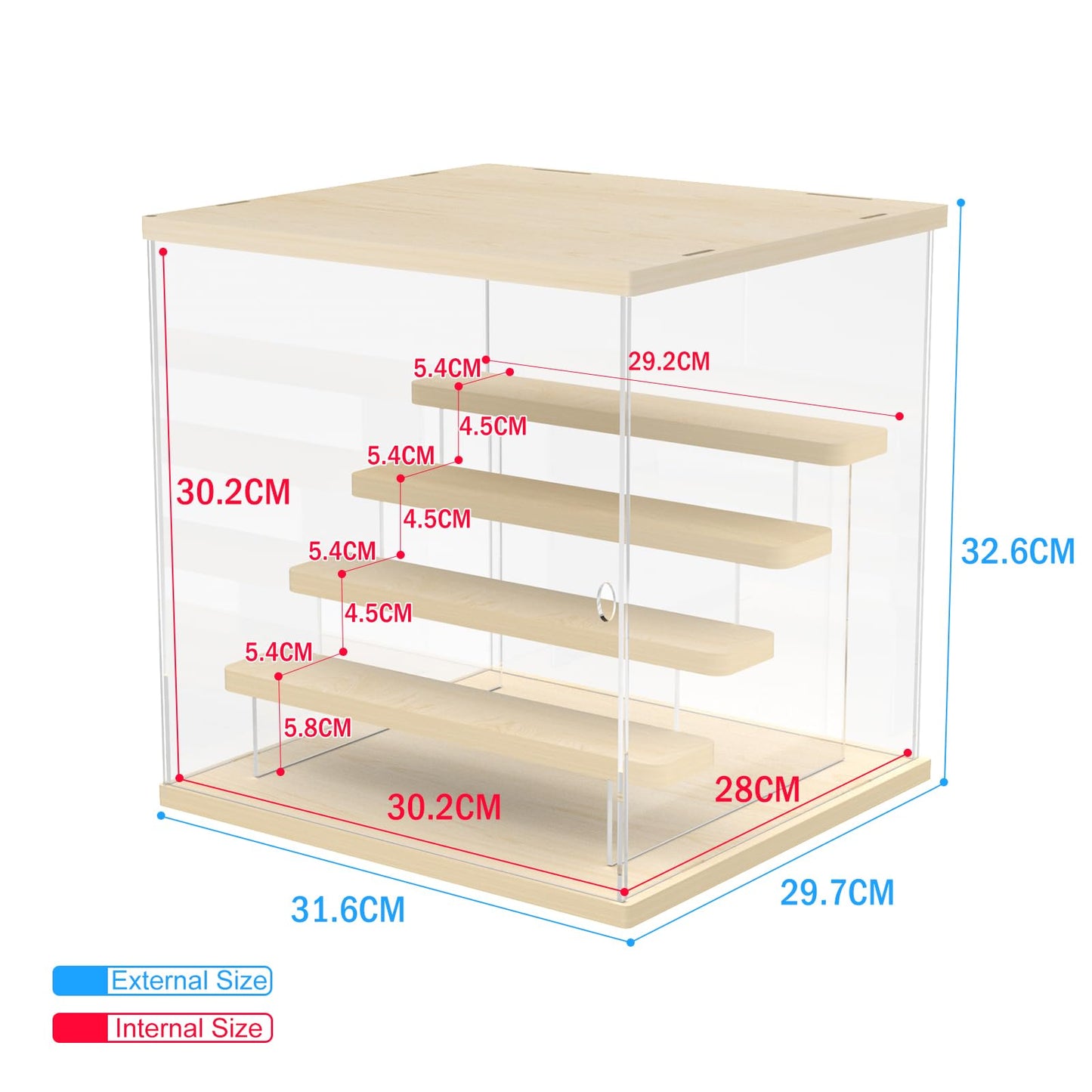 - Nynelly 5-Tier Collectables Display Case | Display Box Display Stand with Door | For Collectibles -