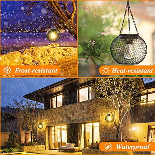 - KagoLing Solar Lanterns | 2 Pack Solar Lantern | Outdoor Garden | IP65 Waterproof | Hanging Solar Lights -
