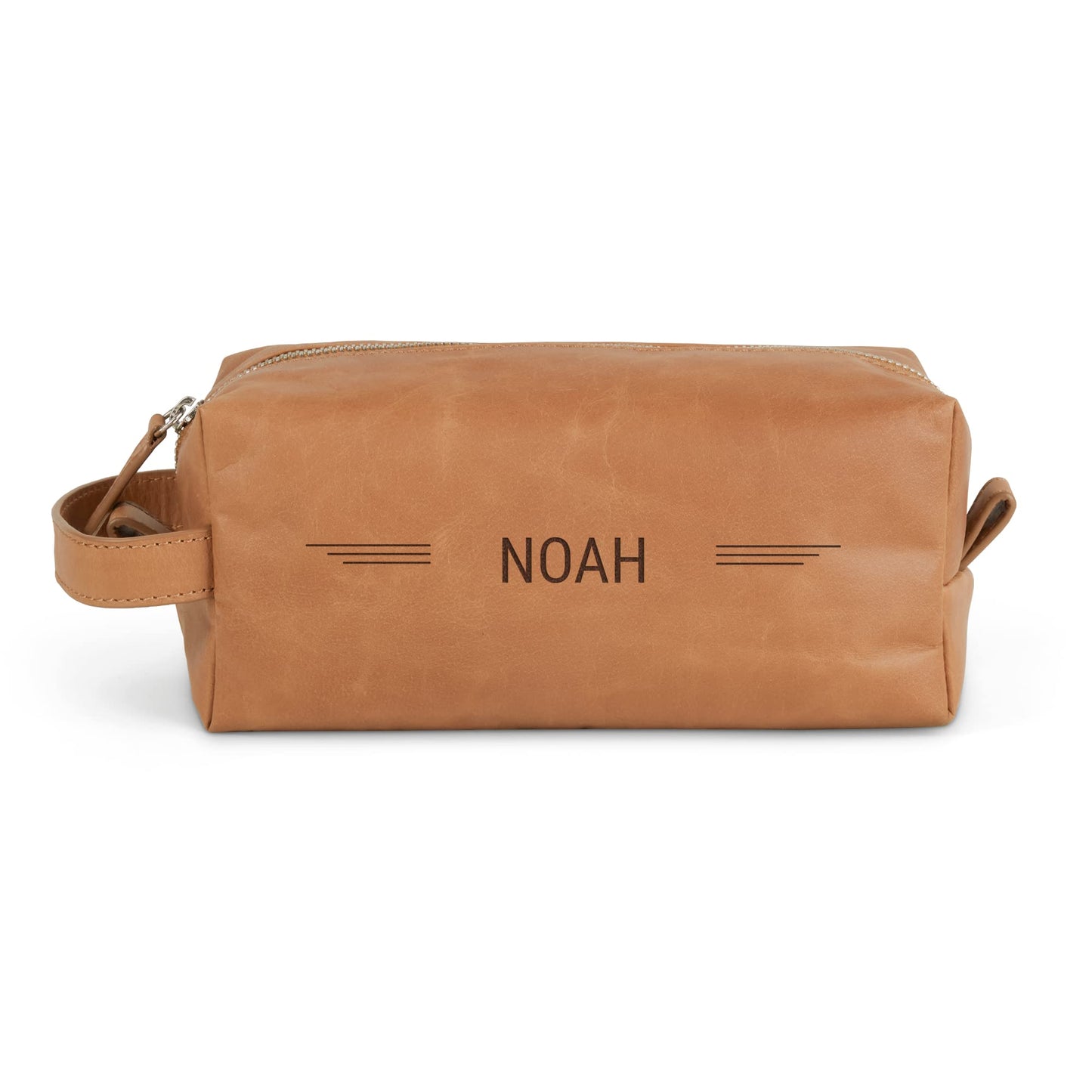 - Personalised Engraved Leather Toiletry Bag -