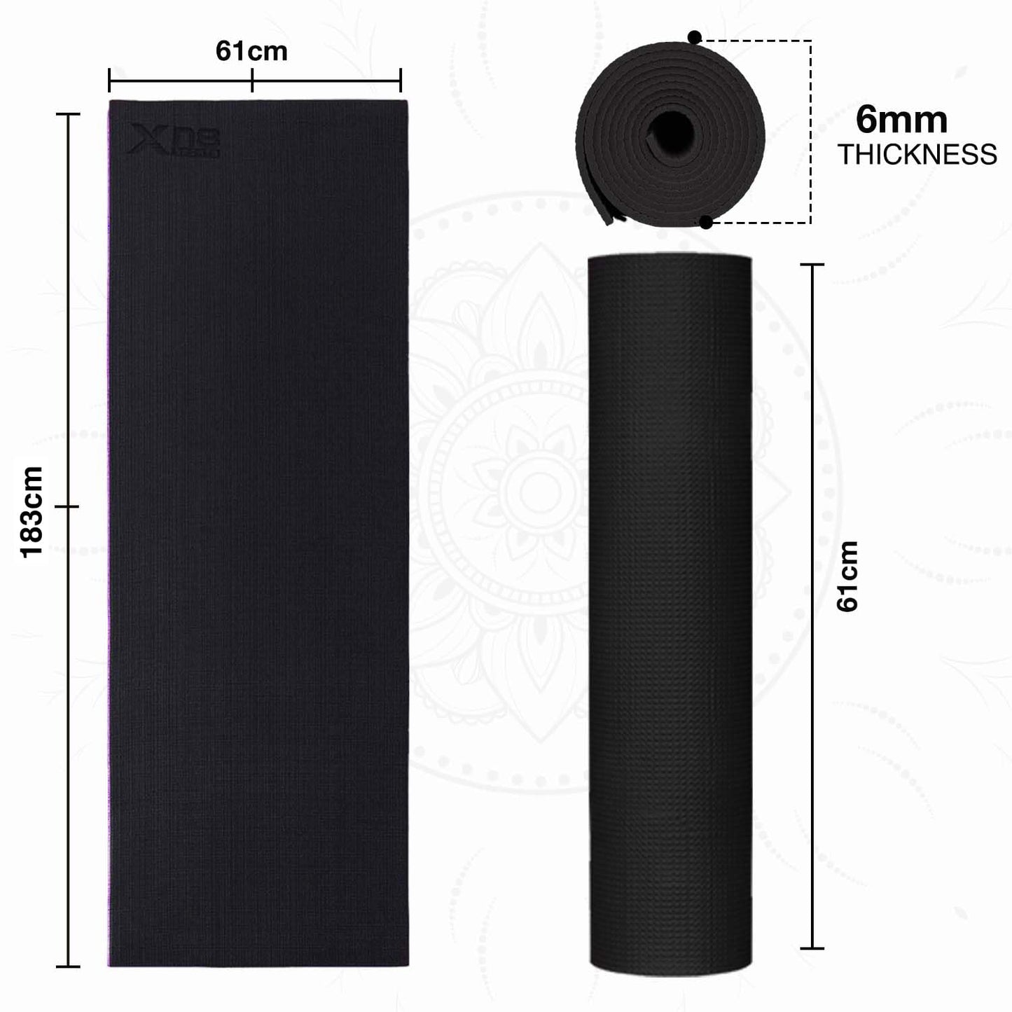- Xn8 Sports Yoga Mat, Non Slip Exercise mat, 6mm Thick.