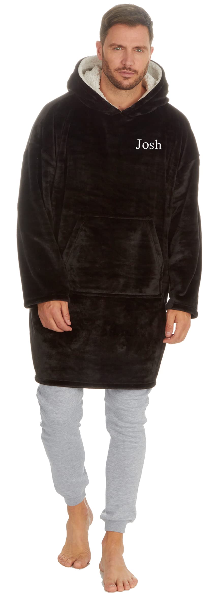 - Kids Essentials Mens Personalised Oversized Fleece Hoodie -