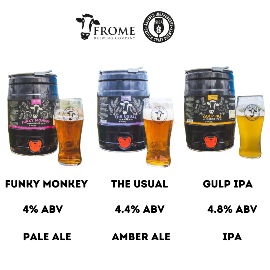 - Frome Brewing 5l Craft Beer Mini Keg I Gulp English IPA (4.8%) I Premium British Draft Beer Dispenser -