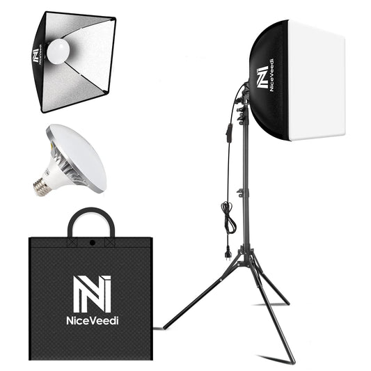 - Niceveedi Photography Lighting Kit | Softbox Light With 160cm Tripod Stand -