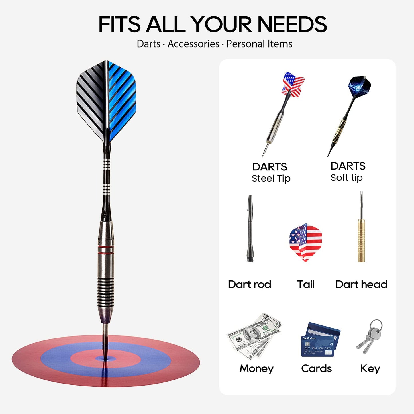 ATDAWN Aarts Case,Dart Case,Dart Cases Mens Holds 18 Darts,Portable & Durable