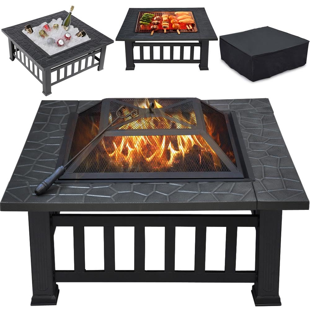 - Yaheetech 3 in 1 Fire Pit for Garden & Outdoor Patio Heater (with Lid).