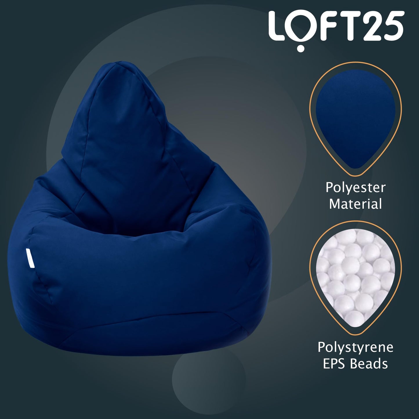 - Loft 25 Bean Bag Gamer Chair | Outdoor Indoor Living Room BeanBag Seat | Water Resistant -