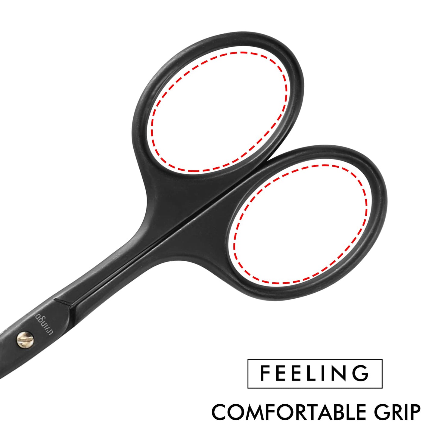 - LIVINGO 9CM Premium Nose Hair Scissors | Curved Safety Blades with Rounded Tip -
