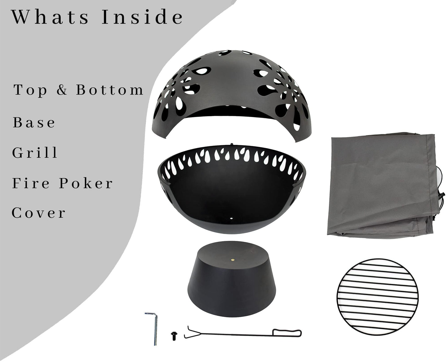 - GardenCo Globe Fire Pit | Large 60cm Outdoor Round Firepit for Garden and Patio -