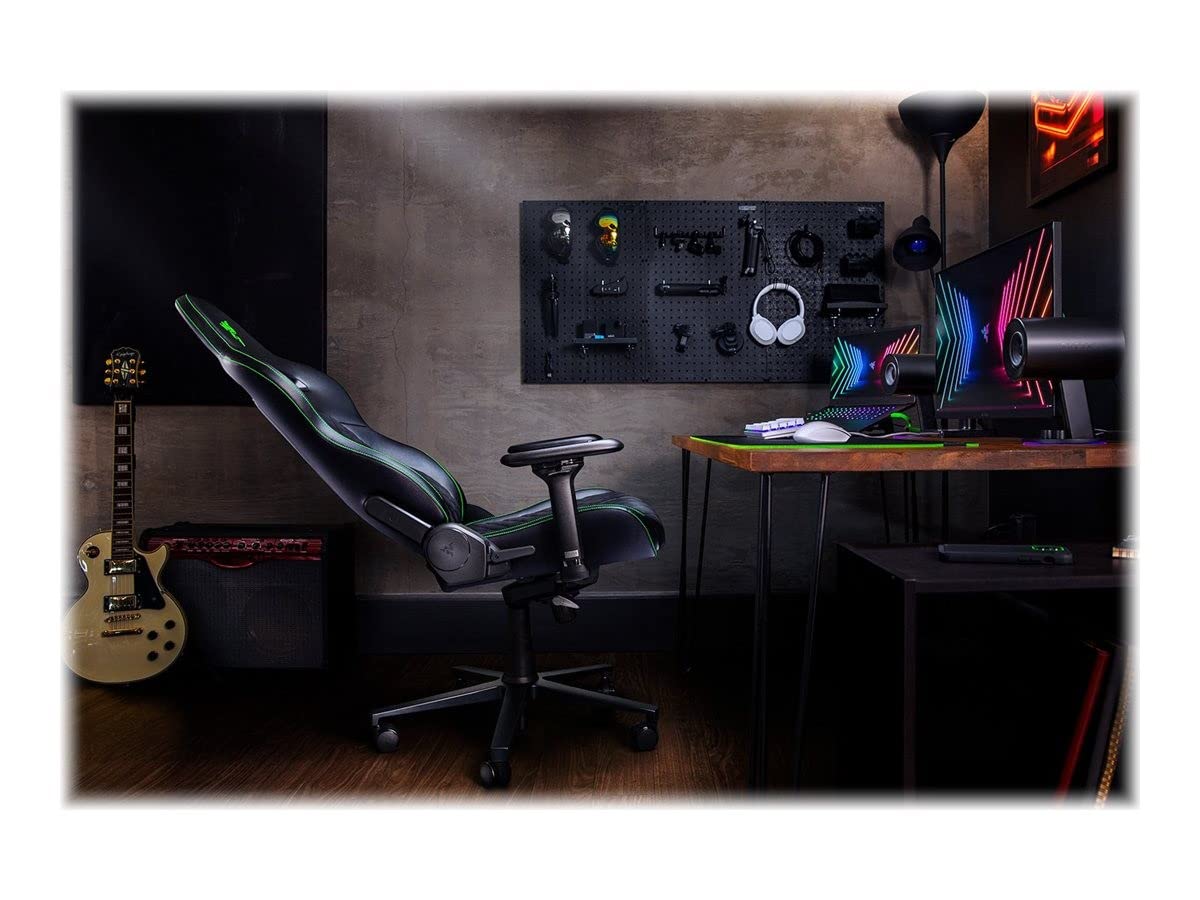 - Razer Enki | Gaming Chair With Integrated Lumbar Support | Foam Padding | Head Cushion | Height Adjustable | Green -